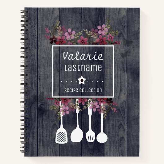 Rustic Wood Country Personalized Recipe Notitieboek (Voorkant)
