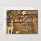 Rustic Wood Country Pinecones Kerstfeest Kaart (Voorkant)