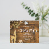 Rustic Wood Country Pinecones Kerstfeest Kaart (Staand voorkant)