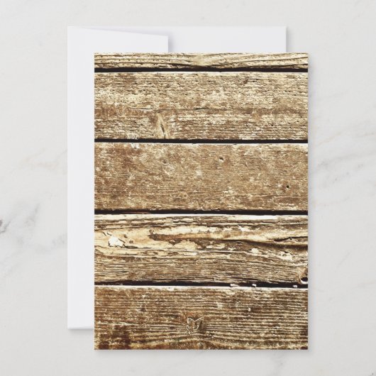 Rustic Wood Country Sunflower Wedding Invitting Kaart (Achterkant)