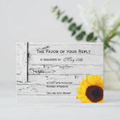 Rustic Wood Country Sunflower Wedding RSVP-kaarten RSVP Kaartje (Staand voorkant)