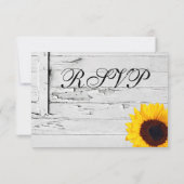 Rustic Wood Country Sunflower Wedding RSVP-kaarten RSVP Kaartje (Achterkant)