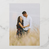 Rustic Wood Country Wedding Foto Folie Uitnodiging (Achterkant)