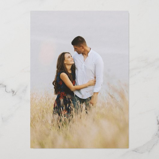 Rustic Wood Country Wedding Foto Folie Uitnodiging (Achterkant)