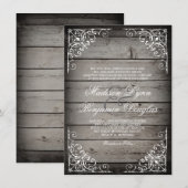  Rustic Wood Country Wedding Invitations Kaart (Voorkant / Achterkant)