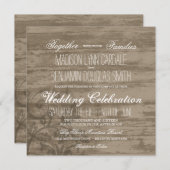 Rustic Wood Country Wedding Invitations Kaart (Voorkant / Achterkant)