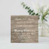 Rustic Wood Country Wedding Invitations Kaart (Staand voorkant)