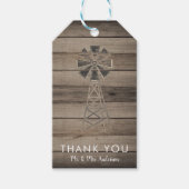 Rustic Wood Country Wind Mill Wedding Cadeaulabel (Voorkant)