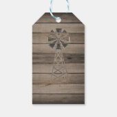 Rustic Wood Country Wind Mill Wedding Cadeaulabel (Achterkant)