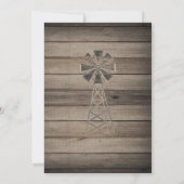 Rustic Wood Country Wind Mill Wedding Kaart (Achterkant)