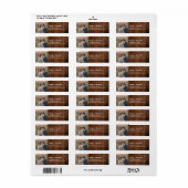 Rustic wood couple monogram name photo etiket (Full Sheet)
