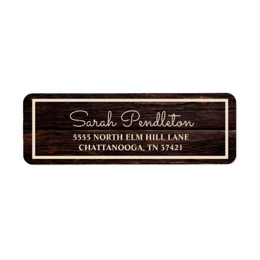 Rustic Wood Cream-adres Etiket (Voorkant)