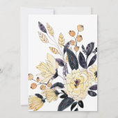 Rustic Wood Cream Navy Blue Floral Vrijgezellenfee Kaart (Achterkant)