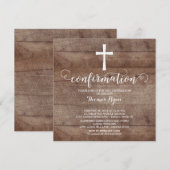 Rustic Wood Cross bevestiging uitnodiging (Voorkant / Achterkant)