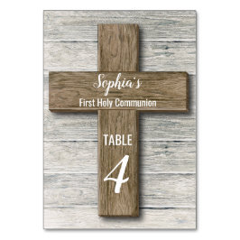 Rustic Wood Cross Eerste Communie - Tafel Kaart