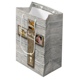 Rustic Wood Cross First Heilige Communie Medium Cadeauzakje