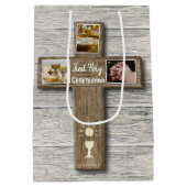 Rustic Wood Cross First Heilige Communie Medium Cadeauzakje (Achterkant)