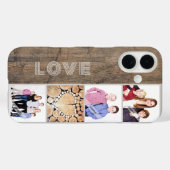 Rustic Wood Custom 4 Fotocollage Gepersonaliseerd Case-Mate iPhone Case (Achterkant (horizontaal))
