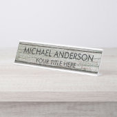 Rustic Wood Custom  Bureau Naambordje (Voorkant)