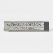 Rustic Wood Custom  Bureau Naambordje (Voorkant)