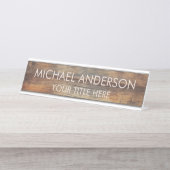 Rustic Wood Custom  Bureau Naambordje (Voorkant)