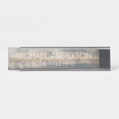 Rustic Wood Custom  Bureau Naambordje (Voorkant)