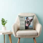 Rustic Wood Custom Pet Memorial Foto Kussen (Stoel)