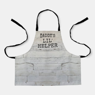 Rustic Wood Cute Dad's Little Helper Schort