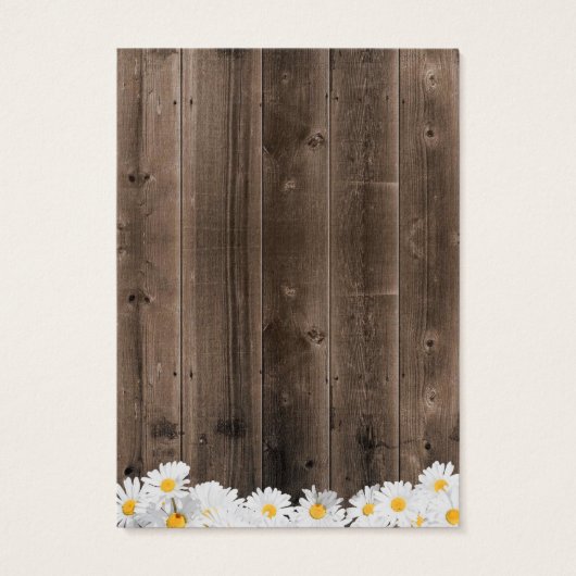 Rustic Wood Daisy Floral Visitekaartje (Achterkant)