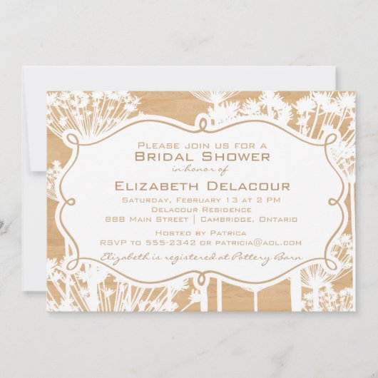 Rustic Wood Dandelions Bridal Shower Kaart (Voorkant)