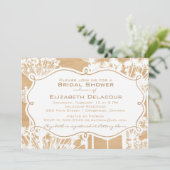 Rustic Wood Dandelions Bridal Shower Kaart (Staand voorkant)