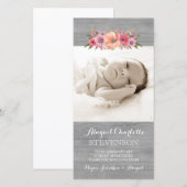 Rustic Wood Dank je Baby shower fotokaarten Bedankkaart (Voorkant / Achterkant)