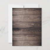 Rustic Wood | De bruiloft van de bloemen van de Ro Kaart (Achterkant)