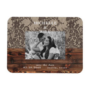 Rustic Wood & de Foto van de Lezing sparen de Magn Magneet