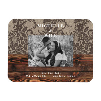 Rustic Wood & de Foto van de Lezing sparen de Magn Magneet