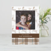 Rustic Wood Deer Feestdagenkaart (Staand voorkant)