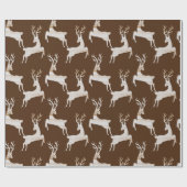 Rustic Wood Deer Kerstmis Cadeaupapier (Vlak)