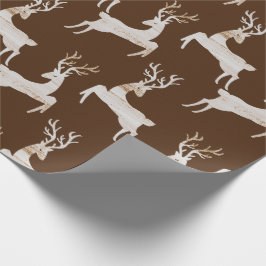 Rustic Wood Deer Kerstmis Cadeaupapier