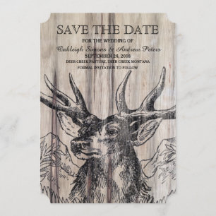 Rustic Wood Deer Save the Date