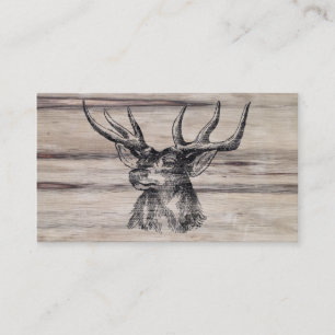Rustic Wood Deer Visitekaartje