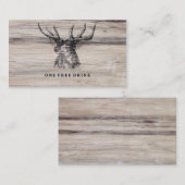 Rustic Wood | Deer Wedding Drink Card Kortingskaartje (Voorkant / Achterkant)