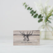 Rustic Wood | Deer Wedding Drink Card Kortingskaartje (Staand voorkant)