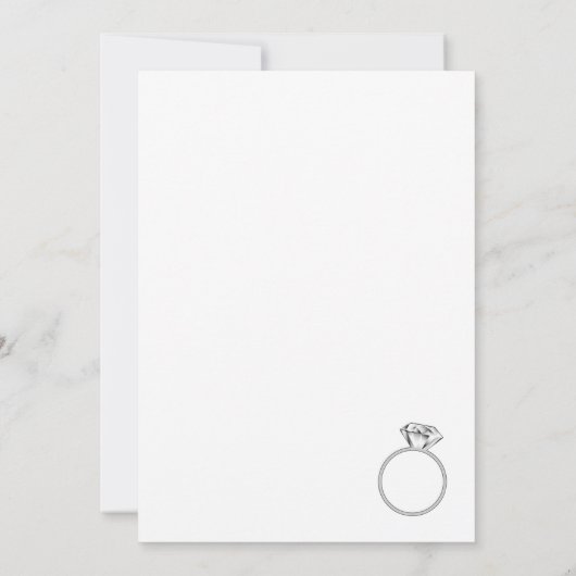 Rustic Wood Diamond Ring Vrijgezellenfeest Kaart (Achterkant)