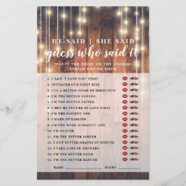 Rustic Wood die het Vrijgezellenfeest Games zei