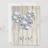 Rustic Wood Disco Silver Chic Wedding Kaart (Voorkant)