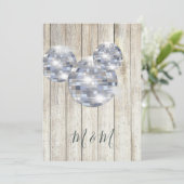 Rustic Wood Disco Silver Chic Wedding Kaart (Staand voorkant)