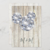 Rustic Wood Disco Silver Chic Wedding Kaart (Voorkant / Achterkant)
