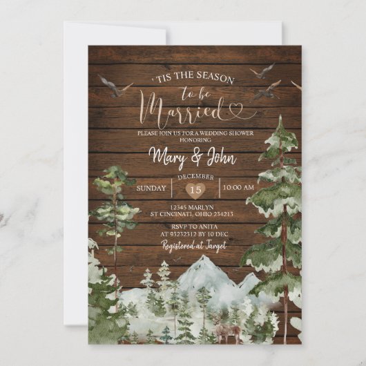 Rustic Wood Dit is het seizoen om te trouwen Bruil Kaart (Voorkant)