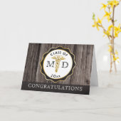 Rustic Wood Doctor Afstuderen gefeliciteerd Kaart (Gele Bloem)