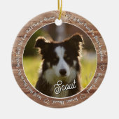 Rustic Wood Dog Memorial Forever Loved & Missed Keramisch Ornament (Voorkant)